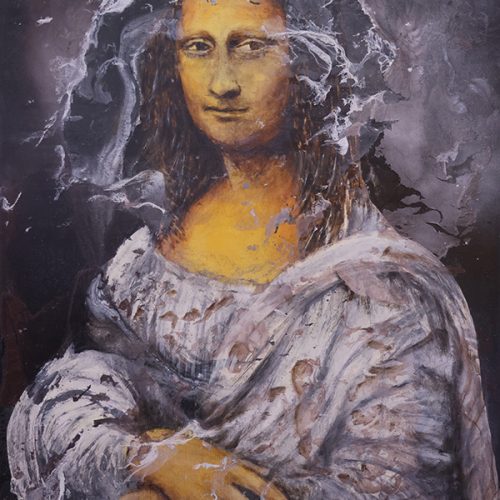 2024 - Mona Lisa - through all the storms - 55 x 80 cm - acryl © Manfred Kiesl